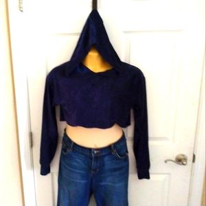 FOREVER21 Royal blue cropped hoodie